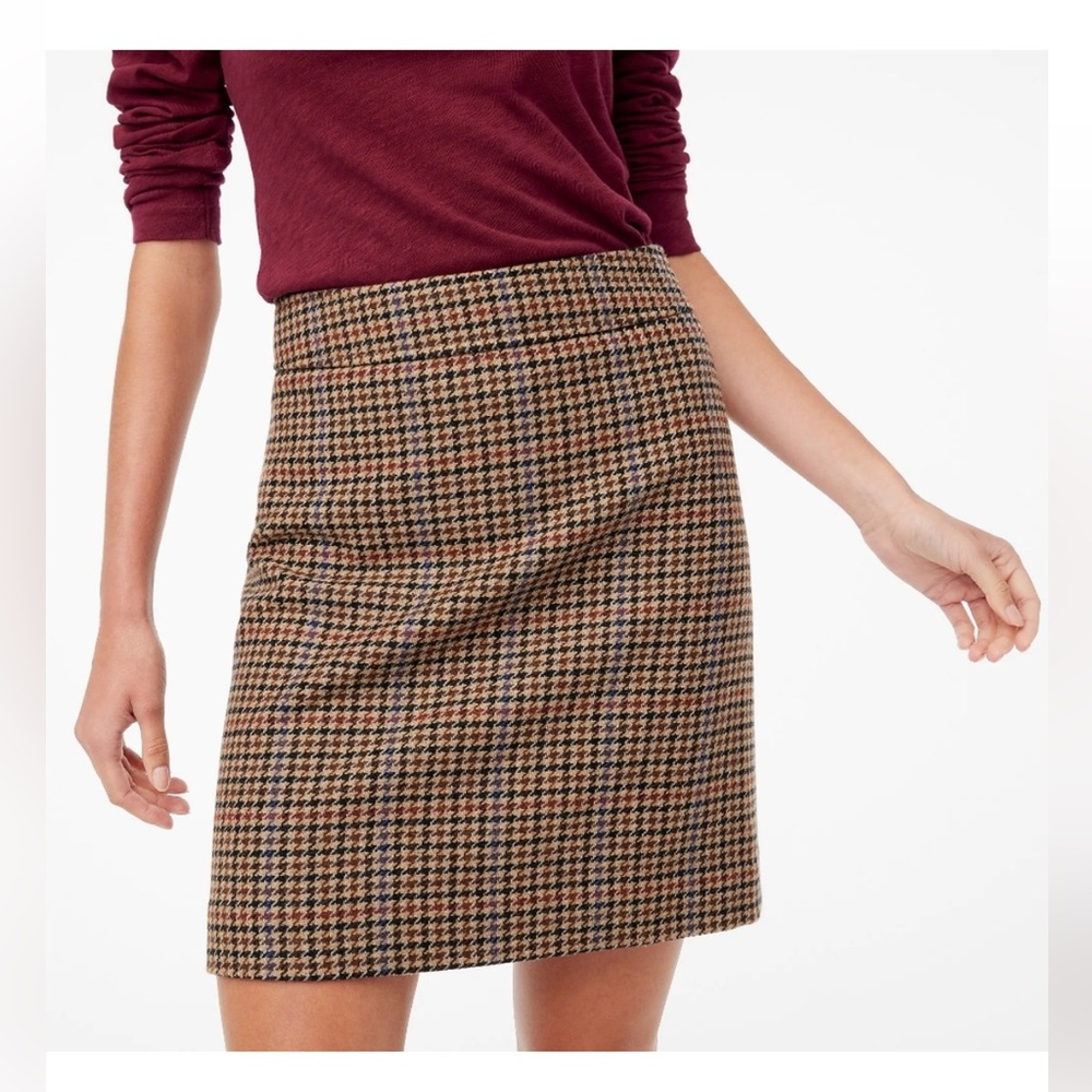 J.Crew Wool Houndstooth Mini Skirt